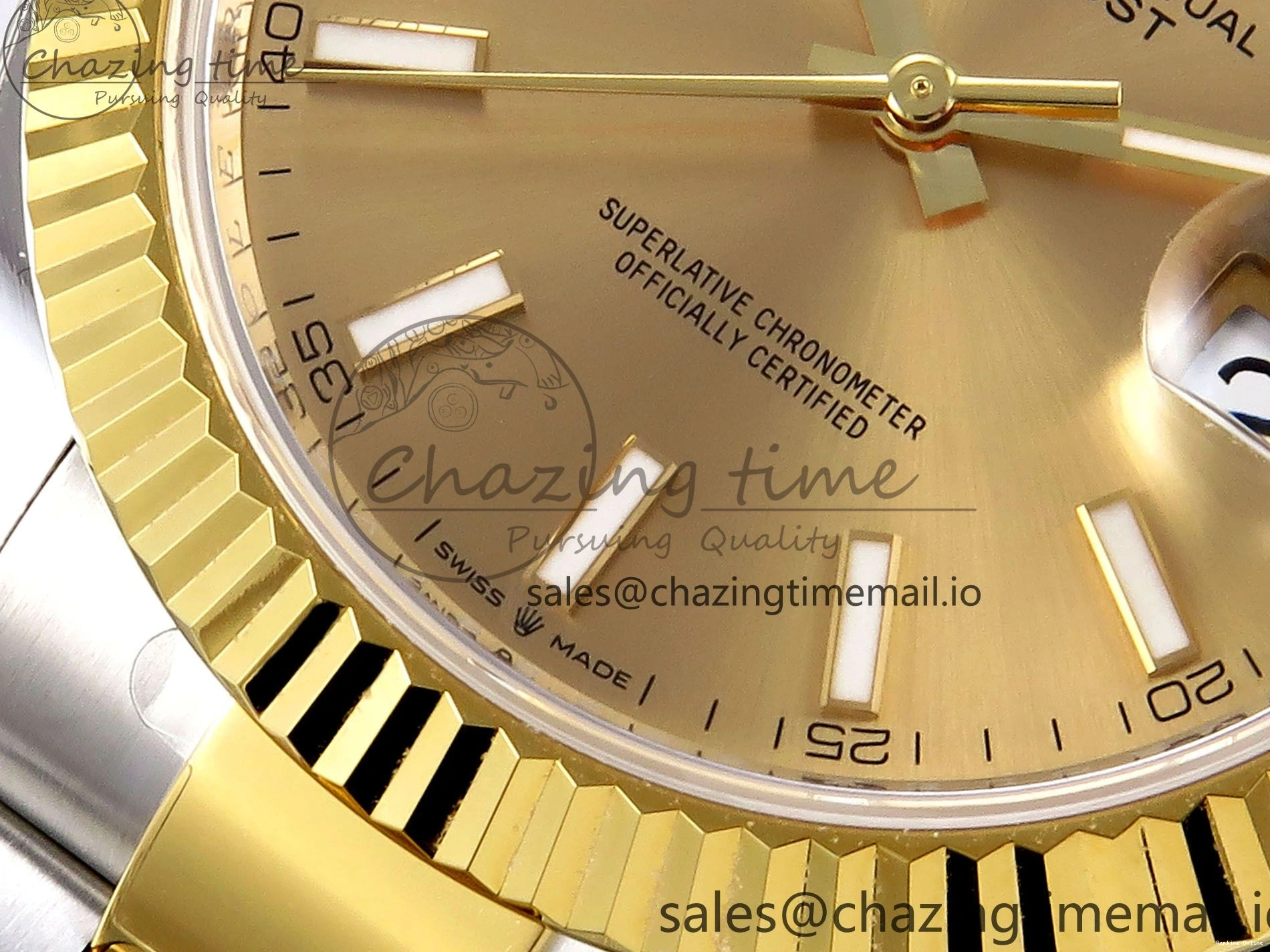 0110 Breathable DateJust 41 SS YG ARF 1:1 Best Edition 904L Steel YG Stick Dial on Oyster Bracelet SH 1260